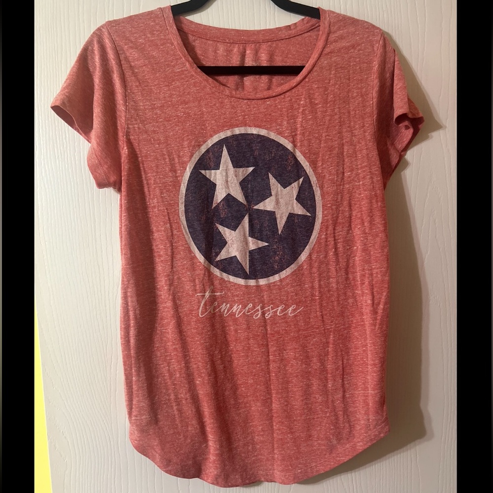 10$ TEE Tennessee stars, Heather Red, Women's Top